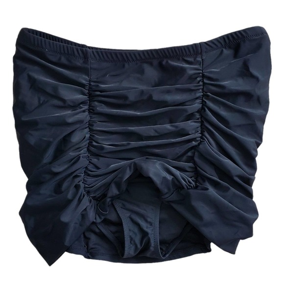 Raisins Swim Raisins Curve Samba Solids Ruched Tummycontrol Black Bikini Bottom Plus 8w